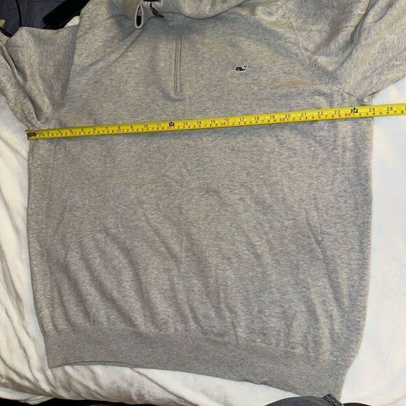Vineyard Vines Men’s Heathered Gray Knit Quarter Zip Sweater XXL EUC - Picture 8 of 11